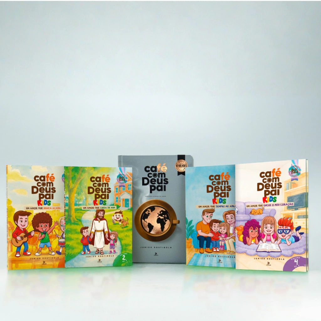 Café com Deus Pai Kids vol. 1 + vol. 2 + vol. 3 + vol. 4 + Café com Deus Pai vol. 6 (capa dura)