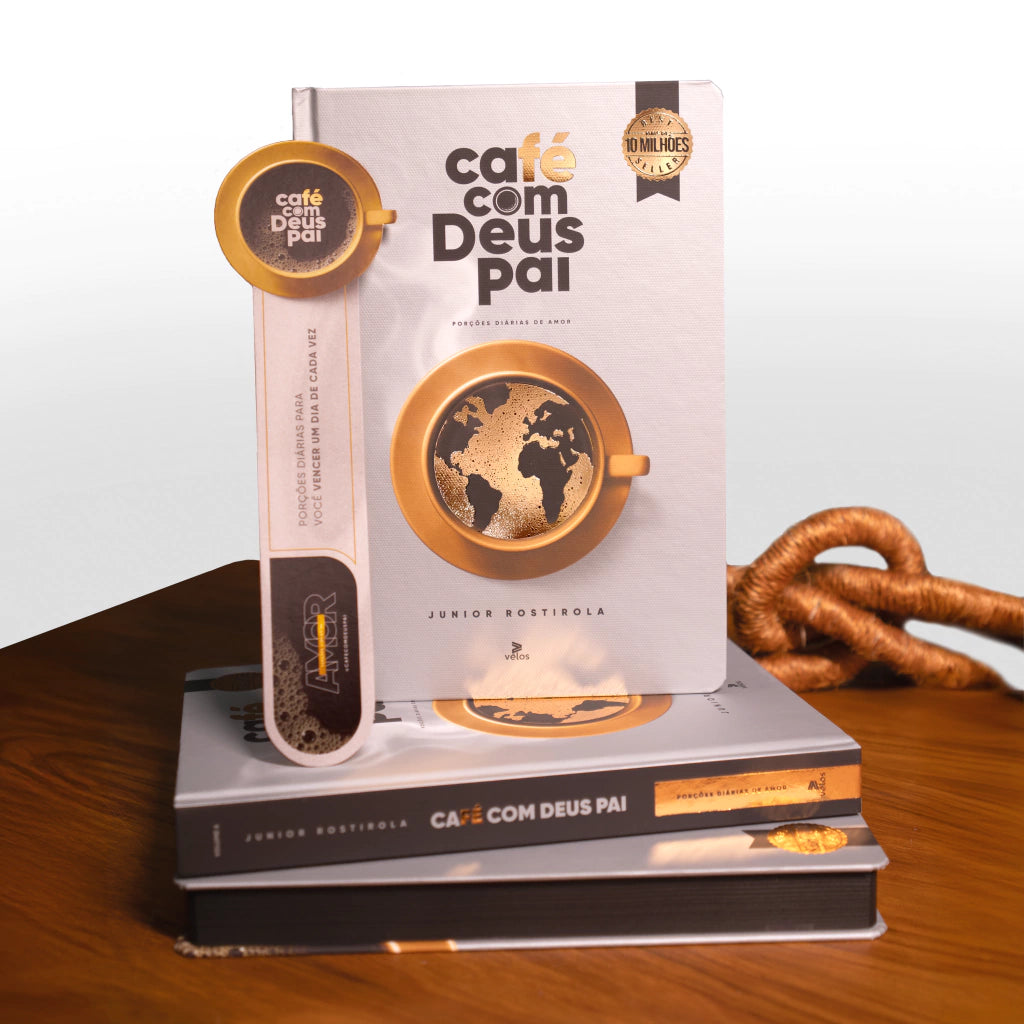 Café com Deus Pai Vol.5 (brochura) + caneca + ecobag + marca-texto (Presente)