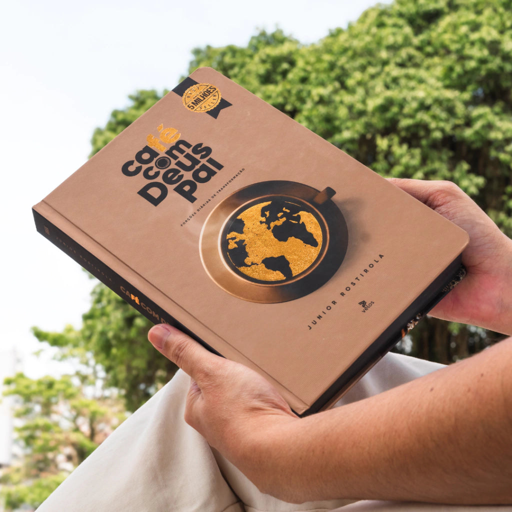 Café com Deus Pai Vol.5 (brochura) + caneca + ecobag + marca-texto (Presente)